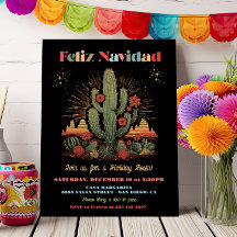Feliz navidad Fiesta Cactus Desert Abend