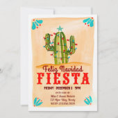 Feliz navidad Fiesta Cactus on Chalkboard Invitati Einladung (Vorderseite)