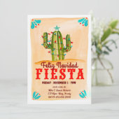 Feliz navidad Fiesta Cactus on Chalkboard Invitati Einladung (Stehend Vorderseite)