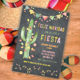 Feliz navidad Fiesta Cactus watercolor Einladung