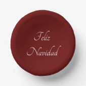 Feliz Navidad Fiesta Christmas Red Pappteller (Vorderseite)