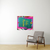 Feliz Navidad Fiesta on Pink & Green Wandteppich (Beispiel (Horizontal))