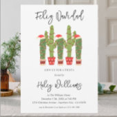 Feliz navidad Fiesta Watercolor Cactus Christmas Einladung