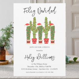 Feliz navidad Fiesta Watercolor Cactus Christmas Einladung