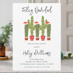 Feliz navidad Fiesta Watercolor Cactus Christmas Einladung