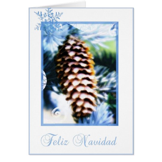 feliz navidad fir tree cone spanish merry christma karte