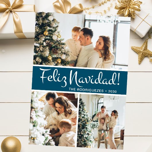 Feliz Navidad Foto Collage Feiertagskarte