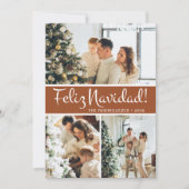 Feliz Navidad Foto Collage Feiertagskarte (Vorderseite)