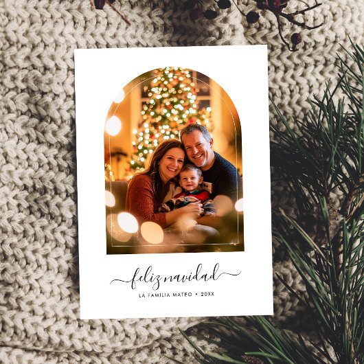 Feliz Navidad, Foto des Weihnachtsbogens Feiertagskarte