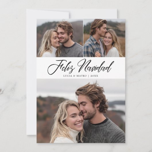 Feliz Navidad Foto Feiertagskarte (Vorderseite)