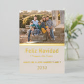 Feliz Navidad Foto Folien Feiertagskarte (Stehend vorne)