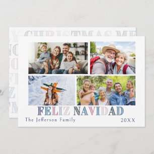 Feliz Navidad Four Foto Card Feiertagskarte