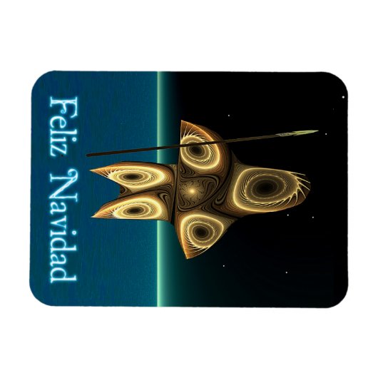 Feliz Navidad - Fraktal Inuit Hunter Magnet (Horizontal)