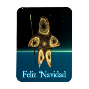 Feliz Navidad - Fraktal Inuit Hunter Magnet