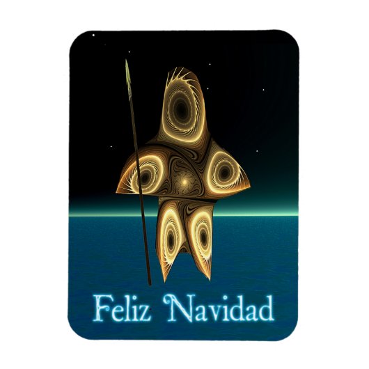 Feliz Navidad - Fraktal Inuit Hunter Magnet (Vertikal)