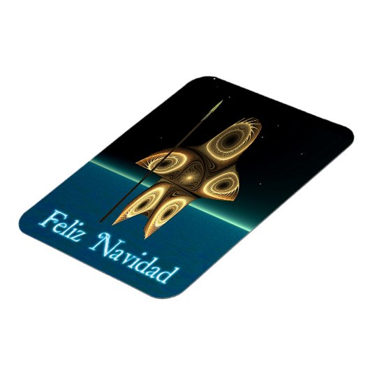 Feliz Navidad - Fraktal Inuit Hunter Magnet (Linke Seite)