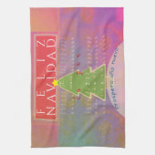 "Feliz Navidad" - Frieden und Glück im neuen Jahr Geschirrtuch (Vertikal)