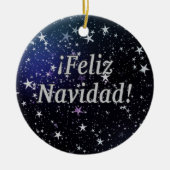 ¡ Feliz Navidad! Frohe Weihnachten im spanischen Keramikornament (Vorne)