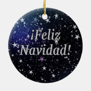 ¡ Feliz Navidad! Frohe Weihnachten im spanischen Keramikornament