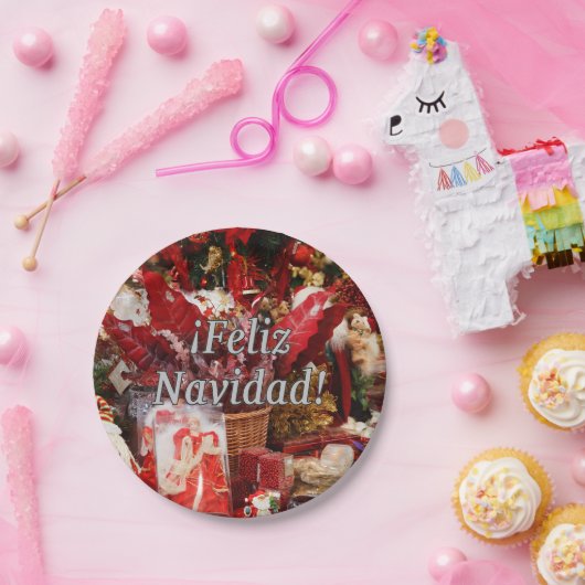 ¡Feliz Navidad! Frohe Weihnachten im spanischen WF Pappteller (Party)