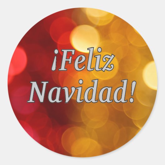 ¡Feliz Navidad! Frohe Weihnachten im spanischen WF Runder Aufkleber (Vorderseite)