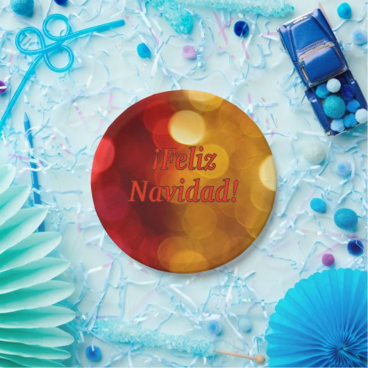 ¡Feliz Navidad! Frohe Weihnachten in Spanisch rf Pappteller (Party)