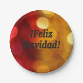 ¡ Feliz Navidad! Frohe Weihnachten in spanischem Pappteller (Vorderseite)