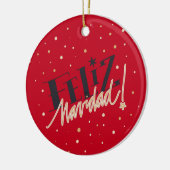 Feliz Navidad, Frohe Weihnachten, w/Foto Keramik Ornament (Links)