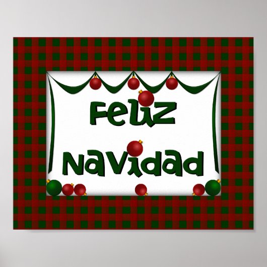 Feliz Navidad - Frohe Weihnachten - Wall Art Poster (Vorne)