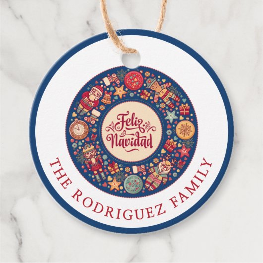 Feliz Navidad Geschenkanhänger (Vorderseite)