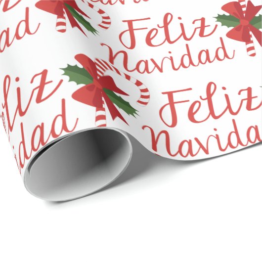 Feliz Navidad Geschenkpapier (Rolleneckpunkt)