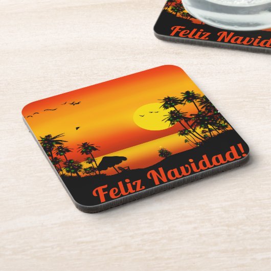 feliz Navidad Getränkeuntersetzer (Linke Seite)