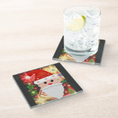 Feliz Navidad  Glasuntersetzer (Schrägansicht)