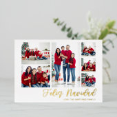 Feliz Navidad Gold 6 Foto Folieneinladung (Stehend vorne)