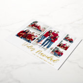Feliz Navidad Gold 6 Foto Folieneinladung (Gedreht)