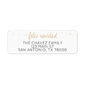 Feliz Navidad Gold Rücksendeadresse (Vorne)