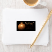 Feliz Navidad Golden-Ornament Adressaufkleber (Insitu)