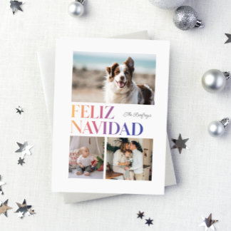 Feliz Navidad Gradient Headline Holiday Card Feiertagskarte