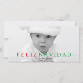 Feliz Navidad Green Red Typografy Christmas Feiertagskarte
