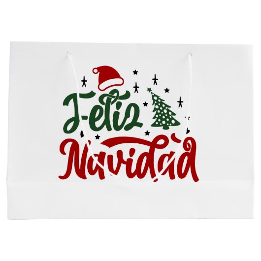 Feliz Navidad Große Geschenktüte (Rückseite)