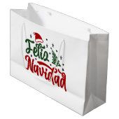 Feliz Navidad Große Geschenktüte (Vorderseite Schrägansicht)