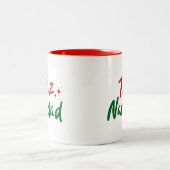 Feliz Navidad Handlettering Zweifarbige Tasse (Mittel)