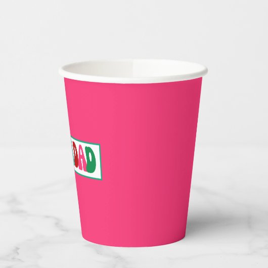 Feliz Navidad - Hellrosa Pappbecher (Links)