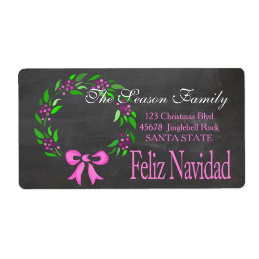Feliz Navidad Holiday Address Label (Vorne)
