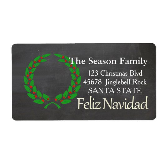 Feliz Navidad Holiday Address Label (Vorne)