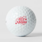 Feliz Navidad Holiday Golfball (Vorderseite)