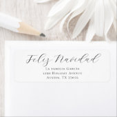 Feliz Navidad Holiday Mail Return Address Label (Insitu)