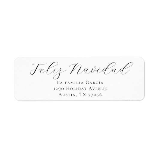 Feliz Navidad Holiday Mail Return Address Label (Vorne)