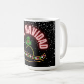 Feliz Navidad Holiday Neon Kaffeetasse (VorderseiteRechts)