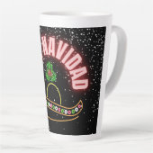 Feliz Navidad Holiday Neon Milchtasse (Rechte Ecke)